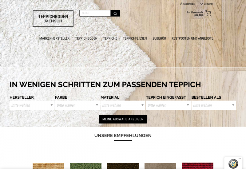 Teppichboden Online Shop